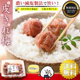梅干し 訳あり はちみつ漬 減塩 皮切れ梅 500g【 濃い減塩製法 塩分5％】（ほんのり甘い はちみつ味 ） つぶれ梅 紀州南高梅 うめぼし 蜂蜜 梅 漬物 梅干 