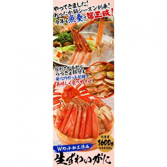 カット 生 ズワイガニ 総重量1.6kg ハーフポーション かにしゃぶ 生食可 刺身 かに カニ 蟹 ずわい BBQ 敬老 敬老の日 ギフト進物02