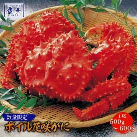 ボイル 花咲ガニ 1尾500〜600g 大サイズ 希少 姿身 姿 かに カニ 蟹 はなさき ハナサキ 北海道産
