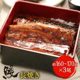 薩摩川内 国産炭火焼うなぎ長焼き 徳大サイズ 約160～170g×3尾 国産うなぎ 在宅 母の日 父の日 敬老 在宅応援 中元 お歳暮 ギフト