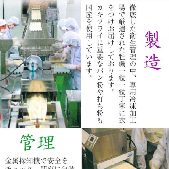 広島県産 牡蠣フライ 20粒入 かき カキフライ 500g 大粒 手仕込み 約25g×20個 袋ノ内 国産 産直 産地直送 北吉水産 送料無料 05