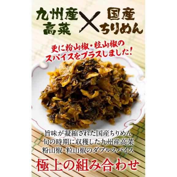 ★今だけ2セット購入で1パックおまけ★ 魚屋こだわりのちりめん高菜 90g×2パック 国産ちりめんと九州産高菜使用 ご飯のお供 食品 おかず お弁当02