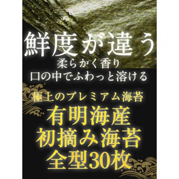 有明産 初摘み 一番摘み 高級 焼き海苔 全型30枚 メール便 特選 恵方巻 巻きずし のり ノリ 海苔 ミネラル 敬老 中元 お歳暮03