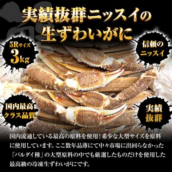 冷凍 ずわいかにセクション 5R 3kg 7肩 バルダイ 特大サイズ かに カニ 蟹 ニッスイ 青箱 ズワイガニ ずわい蟹 ずわいがに 鮮凍かに 送料無料02