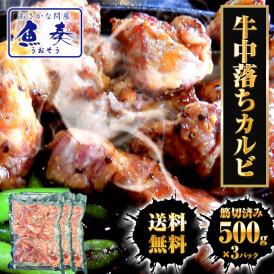 牛中落ちカルビ メガ盛り 500g×3パック 牛 牛肉 バラ肉 カルビ リブ ビーフ メキシコ産 焼肉 BBQ  送料無料