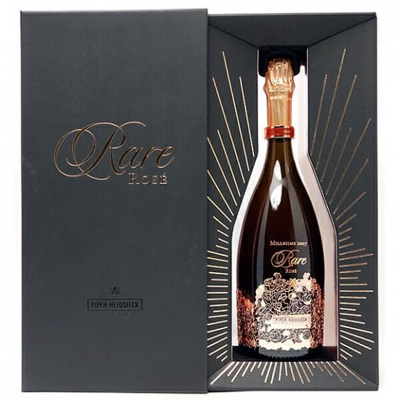 [2007] レア ロゼ ギフト箱付 正規品 750ml レア (シャンパン フランス シャンパーニュ) パイパーエドシック ロゼ泡 コク辛口 ワイン ^VARA11A7^02