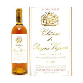 2003 シャトー ド レーヌ ヴィニョー 750ml ソーテルヌ第１級 ボルドー フランス 貴腐 白ワイン コク極甘口 ワイン ^AJVG01A3^