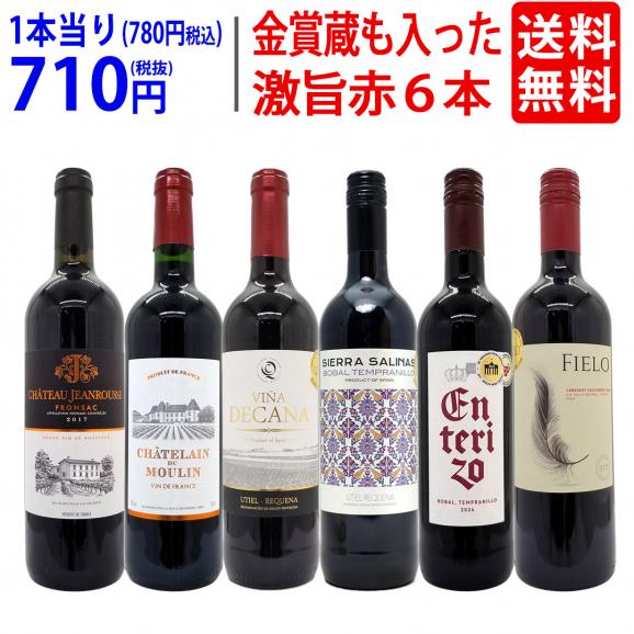 ワイン ワインセット 高評価蔵や金賞蔵も入った激旨赤6本セット 送料無料 飲み比べセット ギフト ^W0AHJ3SE^01