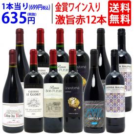 ワイン ワインセット ワイン誌高評価蔵や金賞蔵ワインも入った激旨赤１２本セット 送料無料 (6種類各2本) 飲み比べセット ギフト ^W0AKB6SE^