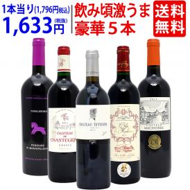 ワイン ワインセット 10、12、13 、15 飲み頃激うま豪華赤５本セット 送料無料 飲み比べセット ギフト ^W0MBA6SE^