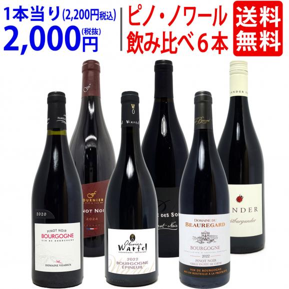 ワイン ワインセット 極上ピノ ノワール飲み比べ赤6本セット 送料無料 飲み比べセット ギフト ^W0PNB0SE^01