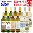 ワイン ワインセット ワイン誌高評価蔵や金賞蔵ワインも入った辛口白１２本セット 送料無料 (6種類各2本) 飲み比べセット ギフト ^W0ZSB0SE^
