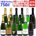 ワイン ワインセット本格シャンパン製法＆フランス産の極上辛口スパークリング１２本セット(白泡5種類各2本+ロゼ泡1種類2本) 送料無料  飲み比べセット ギフト ^W0AB03SE^