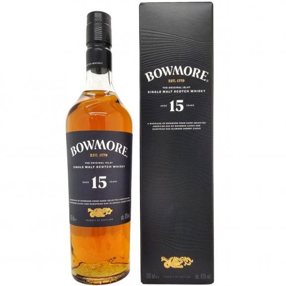 ボウモア 15年 シングルモルト 43度 箱付 700ml 正規品 スコッチウイスキー ^YCBW15J0^01