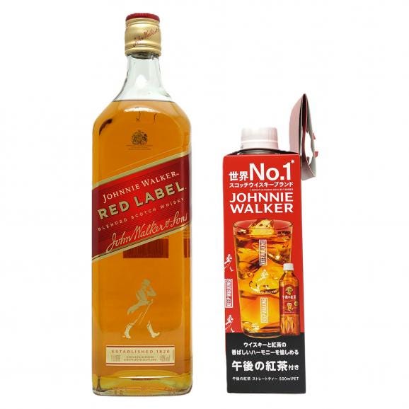 ジョニー ウォーカー レッドラベル 赤 ラベル 40度 1000ml 正規品 キリン 午後の紅茶 500ml 付 ジョニ赤 スコッチウイスキー ^YCJWR1K0^02