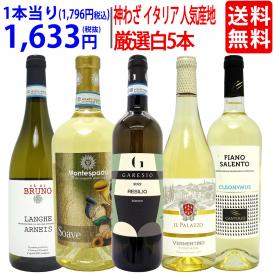 プレミアムセット イタリア 人気産地の白を厳選 極上白ワイン5本セット 送料無料 ワイン ワインセット 飲み比べセット ギフト 大人気^W0IA01SE^