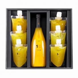 愛媛みかん100%果汁ジュース720ml×1本とゼリー6個セット(ギフトボックス付き)