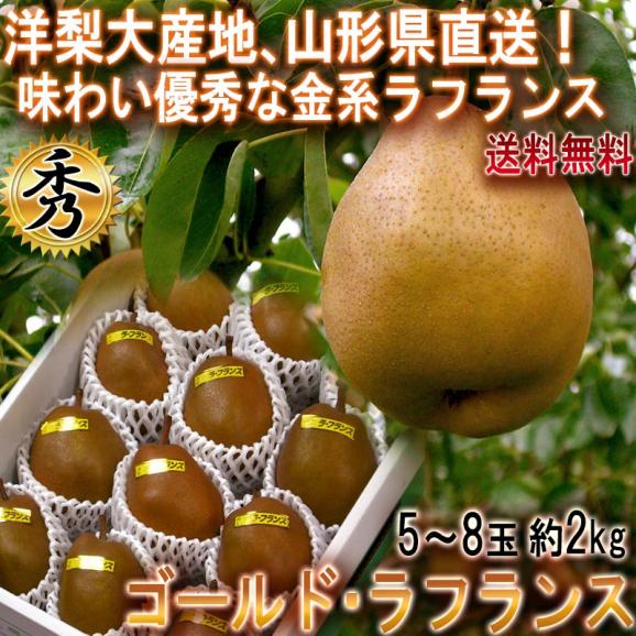 産地直送 ゴールドラフランス 西洋梨 約2kg 5~8玉 大玉限定 山形県産 秀品 味わいと舌触り抜群の金系ラフランス!02