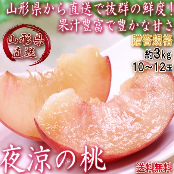 産地直送 夜涼の桃 もも 約3kg 10～12玉 贈答規格 山形県産 お中元に人気のモモを直送でお届け02