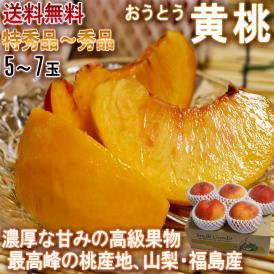 黄桃 ギフトもも 約2kg 5～7玉 贈答規格 山梨県産 JA共撰品中心 ジューシーな果肉に濃厚な甘さ！お中元に人気の高品質なフルーツ