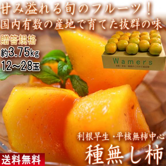 種無し柿 約3.75kg 12～28玉入り 奈良・岐阜・和歌山県産中心 贈答規格 秀～優品 甘み豊かな旬のフルーツ！本場のカキを全国より厳選02