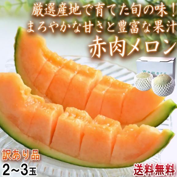 赤肉メロン 2〜3玉 茨城県中心 訳あり品 クイーンシー・ルピアレッド・レノン・マリア―ジュ等 産地厳選 丁寧に育てた抜群の美味しさ！02