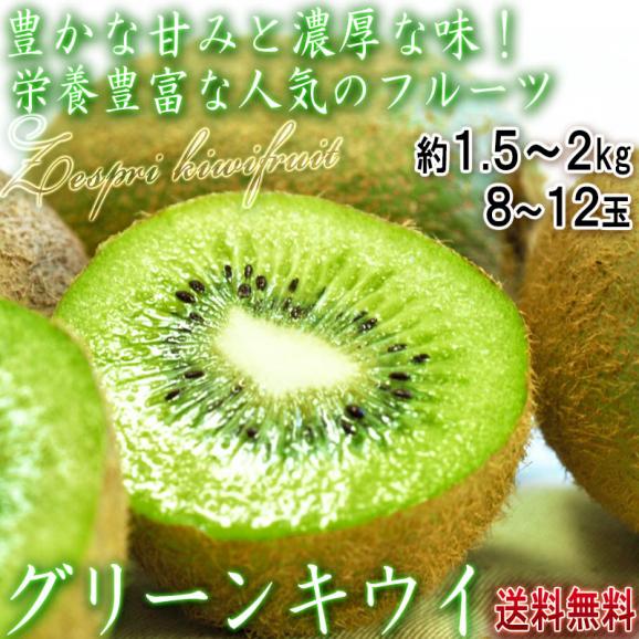 特大グリーンキウイ 約1.5～2kg 8～12玉 ニュージーランド産 ゼスプリキウイ 世界有数のキウイ商社が誇るブランドキウイ02