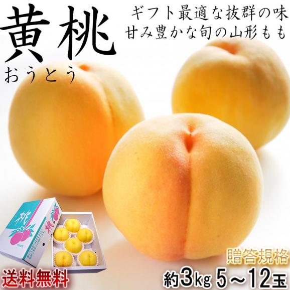 北国の黄桃 もも 黄金桃 約3kg 5～12玉 贈答規格 山形県産中心 黄色い果肉と濃厚な味わいの高品質な贈答用モモ！02