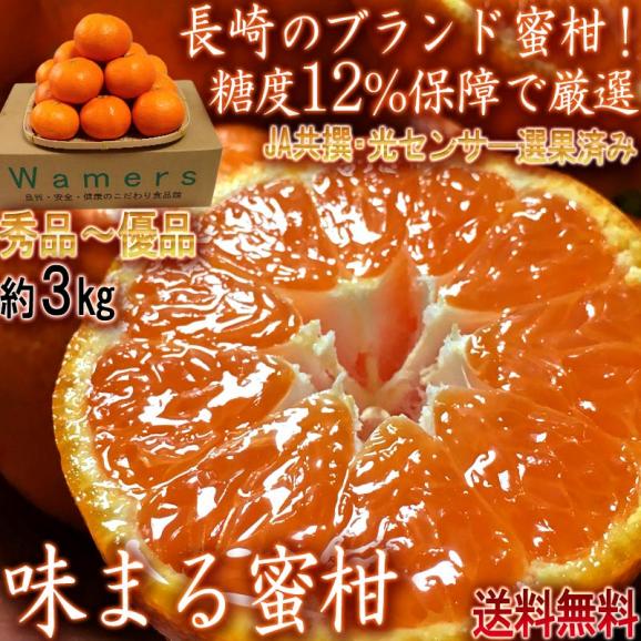 味まる蜜柑 約3kg 秀品~優品 JAながさき西海 贈答可能 光センサー選果で糖度12度保障!長崎県が誇る有名ブランド、西海みかん02
