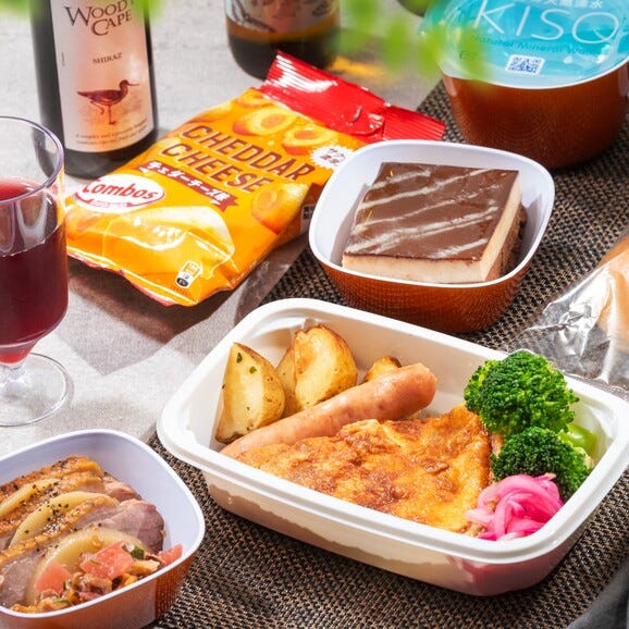 機内食セット “アメリカ行きのお食事” 食器付き01