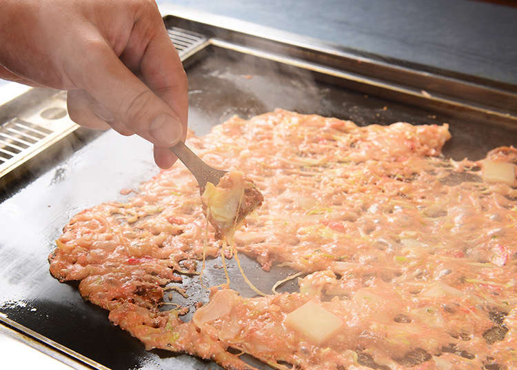 Hyotan, a popular monja (Japanese pan-fried batter) restaurant