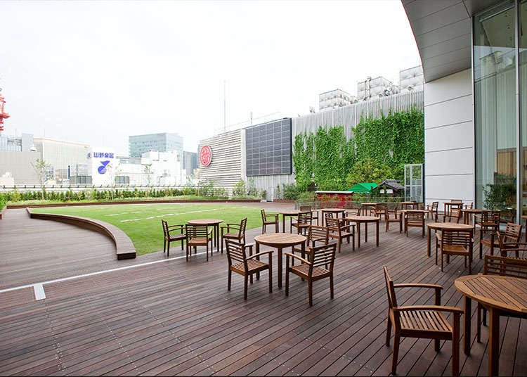 Visit roof terraces in Ginza during the free time of your sightseeing tour!