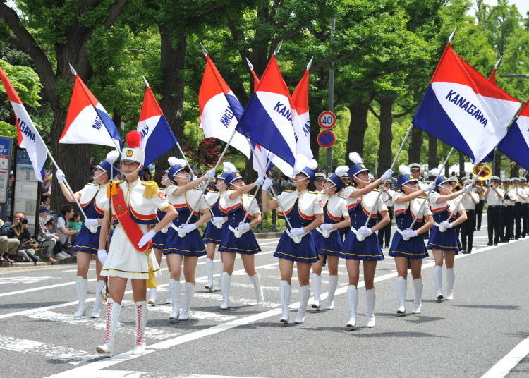 The Yokohama Parade held in the port city