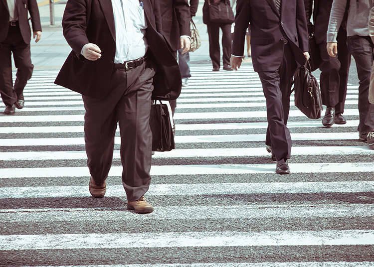 Pedestrians keep to the right