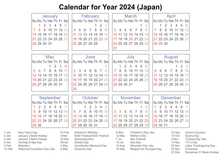 What are public holidays in Japan?