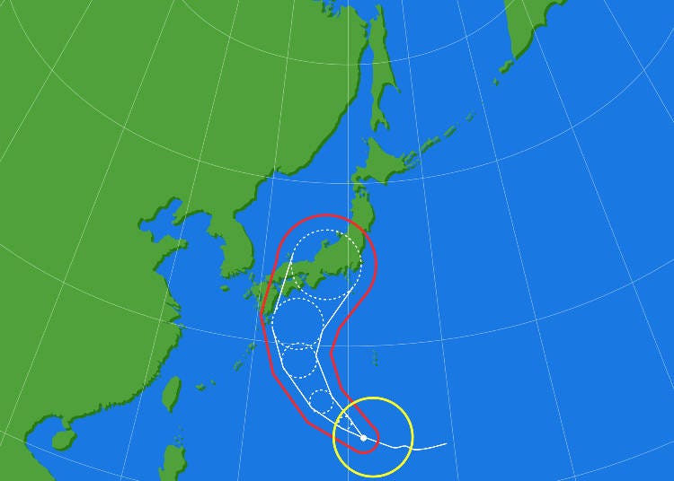 台風の進路予想図（画像素材:PIXTA）