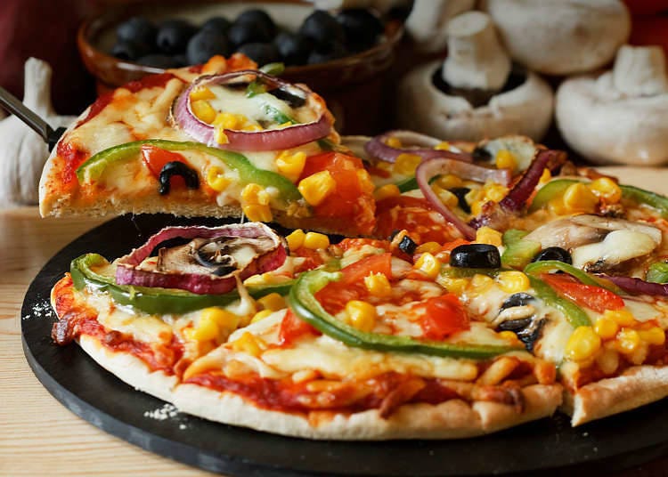 Variety of pizza