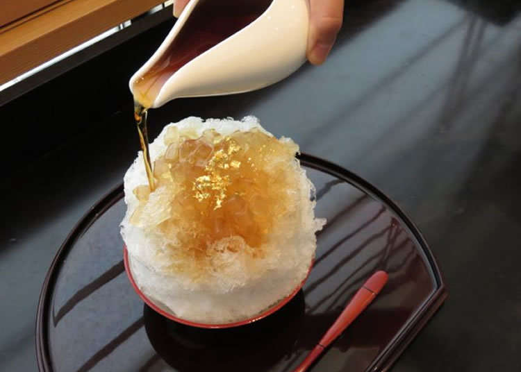 일본과자로 유명한 가게에서 엄선한 재료로 만드는 빙수