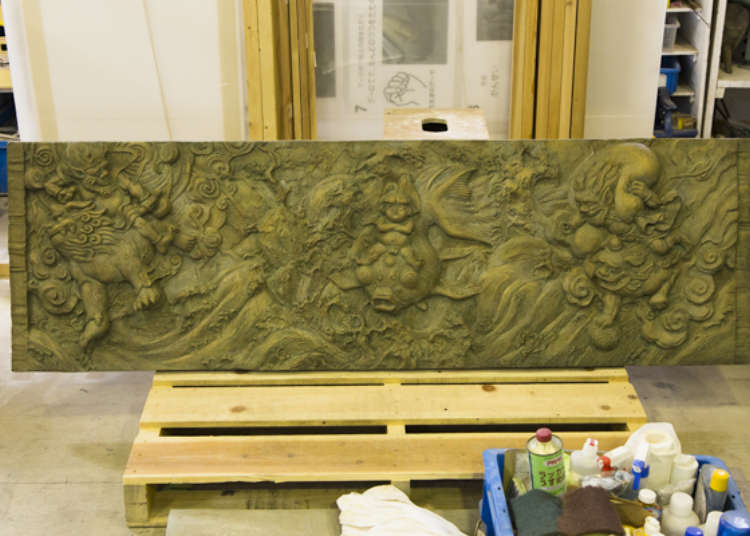 Scale model before producing a full-scale relief