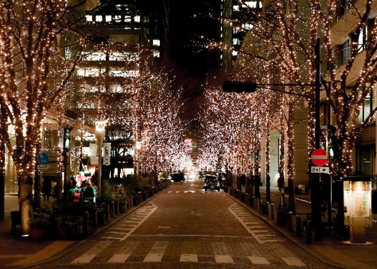 1. 120萬顆耀眼香檳金燈飾點綴的璀璨街道「丸之內Illumination 2021」