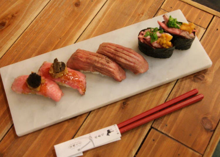シャリの上にあるのは魚ではなく、肉。
