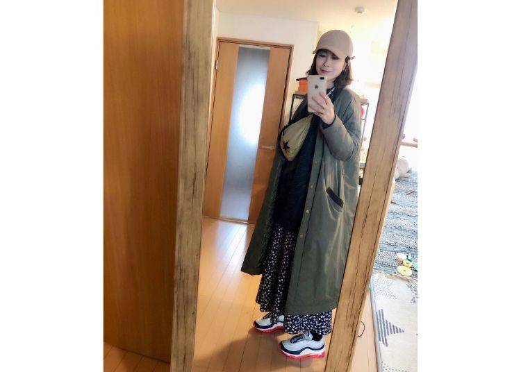 保暖性極佳的羽絨大衣外套｜照片取自《明太子小姐生活旅遊日記》Facebook
