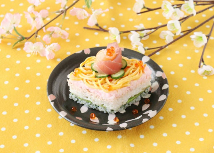 Chirashizushi is a Hinamatsuri staple. The vibrant colors calls to mind the freshness of spring