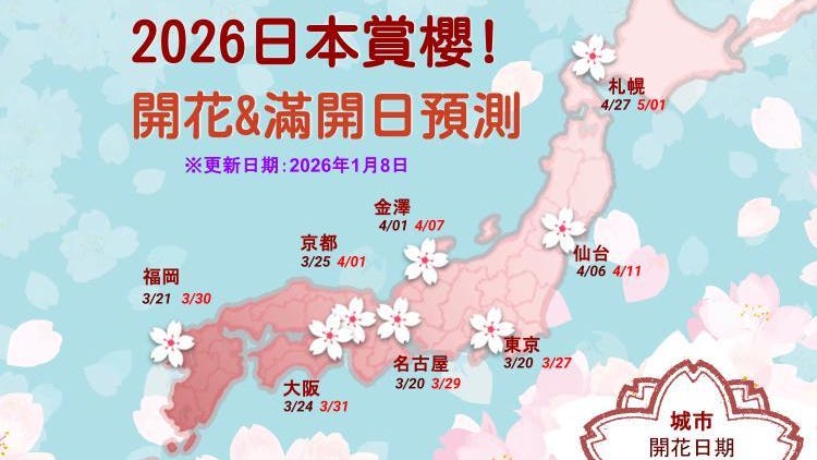 日本櫻花何時開？2026年櫻花預測一次看，行前必存指南