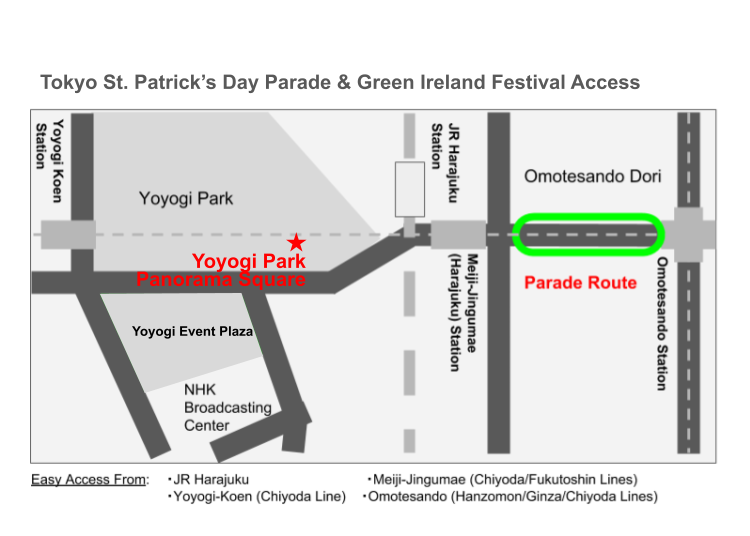 Access to Tokyo St. Patrick’s Parade & Green Ireland Festival