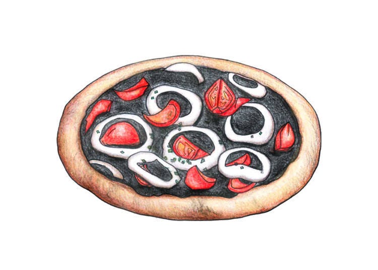 イカスミのピザ