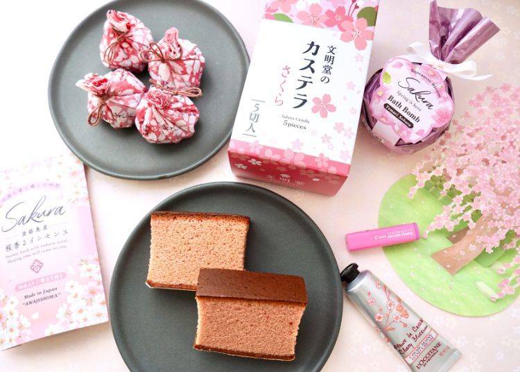日本各種櫻花主題商品｜照片取自《明太子小姐生活旅遊日記》Facebook