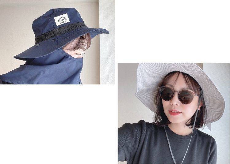 Sun Protection Hat and Sunglasses / Photo courtesy of "Ms. Mentaiko's Life and Travel Diary" Facebook & Instagram Page