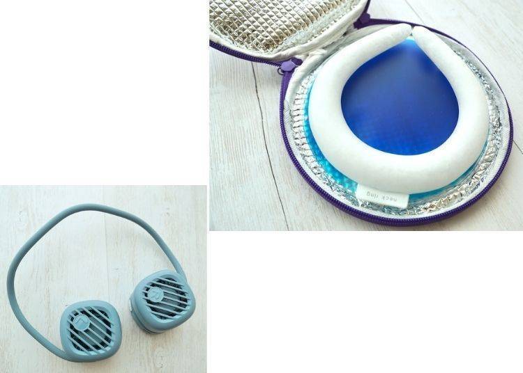 Kipas Gantung Leher dan Cooling Neck Band / Foto atas izin halaman Facebook & Instagram "Ms. Mentaiko's Life and Travel Diary"