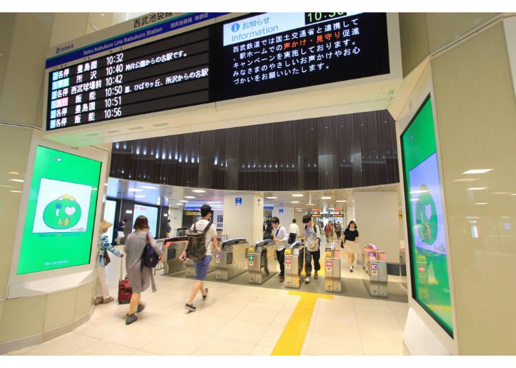 ↑The Seibu ticket gates on the ground floor